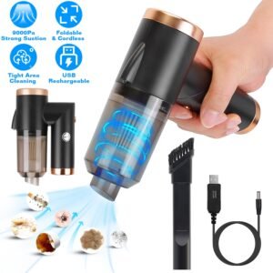 120W 9000PA Cordless Handheld Vacuum Cleaner w/ Searchlight Portable Rechargeable Car Auto Home Duster - Image 4