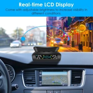 Wireless Solar Car Tire Pressure Monitoring System Auto Tire Pressure Monitor with Built-in Sensors Temperature Alarm for Car SUV Sedan RV - Image 14