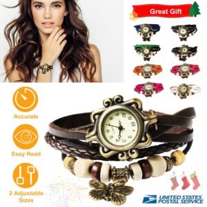 Vintage Women's Watch Bohemian Handmade Leather Watch Quartz Wrist Watch Fashion - Image 4