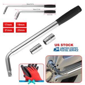 Telescoping Lug Wrench Extendable Tire Wheel Nut Wrench with CR-V Sockets 17mm/19mm/21mm/23mm Free Work Gloves - Image 4
