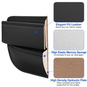 2 Pack Car Seat Gap Filler Organizer Car Leather Cup Holder Gap Bag Universal Car Seat Storage Black for Placing Keys Cards Phones Drinks Lipstick - Image 12