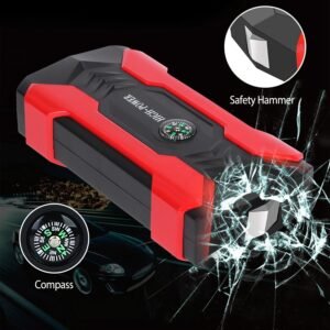 Car Jump Starter Booster 800A Peak 28000mAh 12V Battery Charger (Up to 6.0L Gas or 3.0L Diesel Engine) w/ LCD Screen 4 Modes LED Flashlight - Image 9