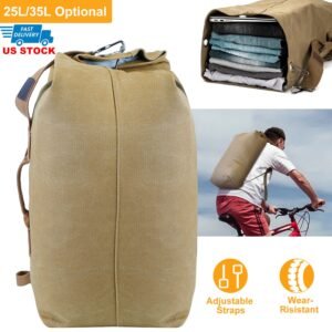Canvas Backpack Outdoors 25L Travel Laptop Bag Camping Hiking Tactical Military Sport Bags - Image 5