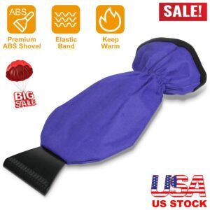 Ice Scraper Glove Car Windshield Snow Scraper Remover Glove Lined of Fleece Winter Ice Scraper Mitt Keep Warm - Image 2