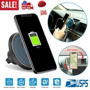 Qi Wireless Car Charger Magnetic Car Phone Charger 5W Charging Pad Air Vent Phone Mount Holder for iPhone XS MAX XR Galaxy S10 S9 Tablet GPS Device - Image 3