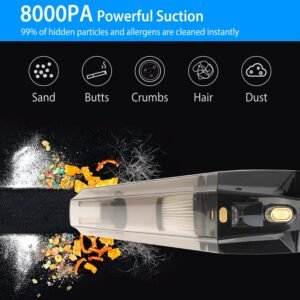 Handheld Cordless Car Vacuum Cleaner 120W 8000PA DC 12V Car Auto Home Duster Wet Dry Powerful Suction with Accessory Kit - Image 6