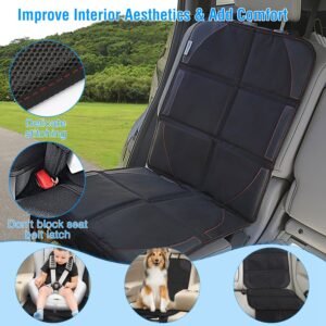 2 Packs Car Seat Protector Cushion Mat Pad with Thick Padding Protector for Child Baby Car Seat Mesh Pockets Non-slip - Image 10