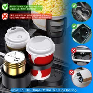 4 In 1 Car Cup Holder Expander Adapter Multifunctional Water Cup Mount Stand 360? Rotating Drink Bottle Organizer with Adjustable Base - Image 13