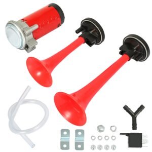 Air Horn Dual Trumpet 12V 115DB Loud Boat Motorcycle Truck Air Horn Compressor Kit - Image 13