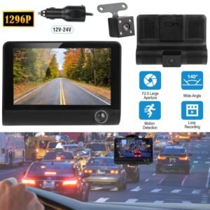 1296P Car DVR Dash Camera 4In 3 Lens Vehicle Driving Recorder Seamless Recording - Image 14