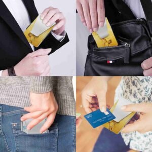 Slim Clip Double Sided Money Clip Credit Card Holder Wallet Stainless Steel - Image 5