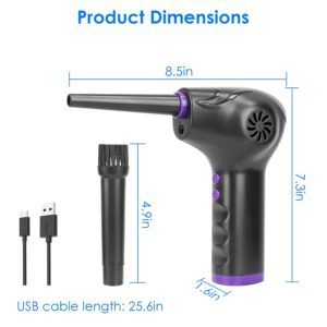 Electric Cordless Air Duster Blower Compressed Air Duster for Computer Keyboard PC Portable Rechargeable Air Blower with Built-in LED Light - Image 12