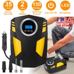 Portable Car Tire Inflator DC 12V Digital Car Air Pump Compressor Electric Air Pump w/LED Light 150PSI - Image 7
