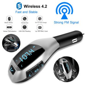 Car FM Wireless Transmitter USB Charge Hands-free Call MP3 Player Supports U Disk TF Card Reading - Image 2