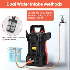 Electric High Pressure Washer 1740PSI Max 2.6GPM Powerful Car Washer Pressure Cleaner with Adjustable Spray Nozzle Soap Dispenser IPX5 Waterproof for - Image 8