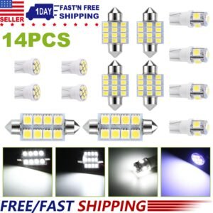 14Pcs T10 31mm 41mm Festoon LED Light Bulb Interior Dome Map LED Lights License Plate Trunk Side Positioning Lights 6000K White - Image 3