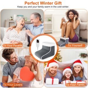Heating Pad for Foot Electric Heated Foot Warmer Soft Leg Warmer Boots with 6 Level Heating 4 Level Timing - Image 14