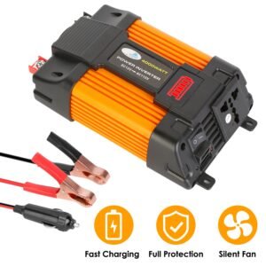 500W Continuous Power Inverter DC 12V To AC 110V Car 4000w Peak Power Inverter w/ Dual 5V 2.1A USB Ports For RV Caravan Truck Laptop - Image 3