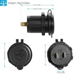 1Pc 2 USB Charger 12-24V Car Cigarette Lighter Socket Splitter Dual USB 2.1A Outlet Car Charger IP65 waterproof for Car Boat Marine Mobile - Image 14