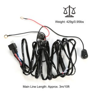 LED Light Bar Wiring Harness Kit 280W 12V 40A Power Relay Fuse On/Off Switch 10ft Length Universal Fitment Light Bar Accessories - Image 5