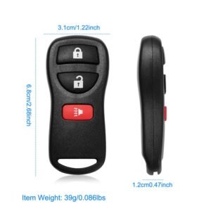 2 Keyless Entry Car Key Remote Key Fob Case Button Pad Replacement for Nissan KBRASTU15 315MHZ - Image 7