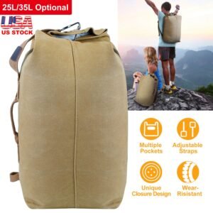 Canvas Backpack Outdoors 25L Travel Laptop Bag Camping Hiking Tactical Military Sport Bags - Image 4