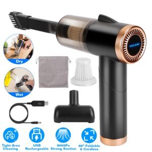 3 In 1 Cordless Handheld Vacuum Cleaner with Searchlight 120W 9000PA Portable Foldable Rechargeable Vacuum Car Home Duster with Brush Nozzle Long Nozz - Image 4