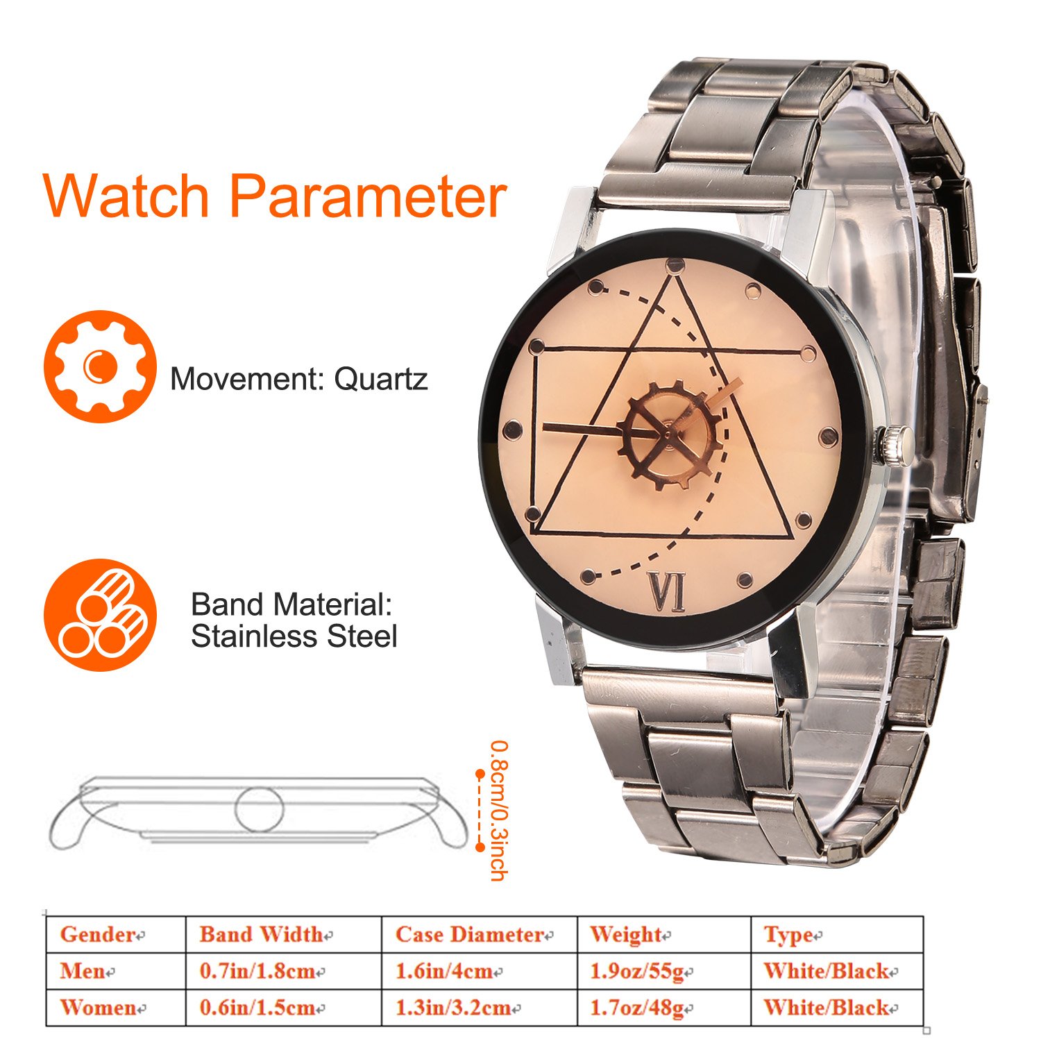 Couples Quartz Watch Men Women Stainless Steel Wrist Watch Ultra-Thin Cutting Craft Luxury Fashion - Image 3