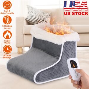 Heating Pad for Foot Electric Heated Foot Warmer Soft Leg Warmer Boots with 6 Level Heating 4 Level Timing - Image 7
