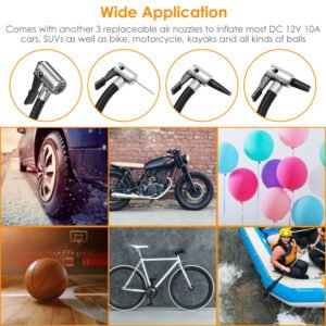 Portable Car Tire Inflator DC 12V Digital Car Air Pump Compressor Electric Air Pump w/LED Light 150PSI - Image 12