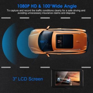 1080P Car DVR 3in Camera Dash Cam Camcorder Camera Recorder with 100? Angle Loop Recording Motion Detection - Image 4