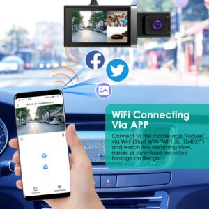 2K Car DVR 3 Channel Dash Cam Camcorder Camera Recorder with 140? Angle GPS WiFi Night Vision G-sensor Loop Recording Parking Monitor - Image 10