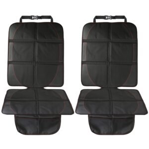 2 Packs Car Seat Protector Cushion Mat Pad with Thick Padding Protector for Child Baby Car Seat Mesh Pockets Non-slip