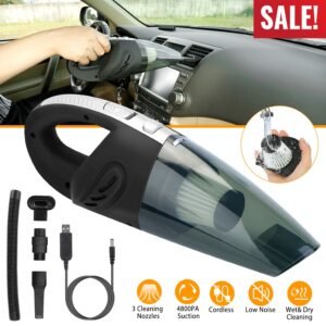 Car Handheld Vacuum Cleaner Cordless Rechargeable Hand Vacuum Portable Strong Suction Vacuum w/ Hose Nuzzle Brush For Dust Pet Hair - Image 6