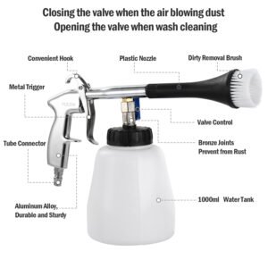 Car Cleaning Gun Air Pulse Sprayer Dust Removal Nozzle Washer Interior Exterior Cleaner Seat Floor Carpet Door Panel Kitchen - Image 5