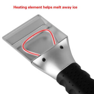 12V Car Electric Heated Ice Snow Scraper Window Ice Remover w/Squeegee 14FT Cable - Image 4