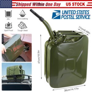 20L Gas Can 5 Gallon Spill Proof Gasoline Fuel Jerry Can Heavy Duty Steel - Image 4