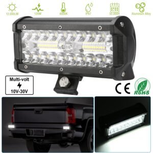 7" LED Light Bar 120W 12000LM LED Work Light Pods Offroad Driving Lights IP67 Waterproof Fog Light Spot Flood Beam for Jeep Trailer Truck Bus Boat - Image 2