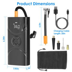 Car Tire Inflator Pump Portable Car Air Compressor 6000mAh Wireless Electric Air Pump 150 PSI with LED Light - Image 13