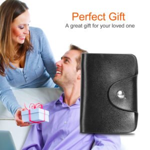 Credit Card Holder Card Organizer Pouch PU Leather Case Snap Closure with 26Pcs Card Slots - Image 6