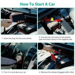 12V Car Jumper Starter 400A Peak 20000mAh Battery Charger Power Bank Portable Power Booster Battery w/ 3 Flashlight Modes - Image 13
