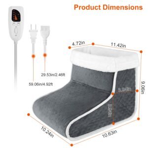 Heating Pad for Foot Electric Heated Foot Warmer Soft Leg Warmer Boots with 6 Level Heating 4 Level Timing - Image 13