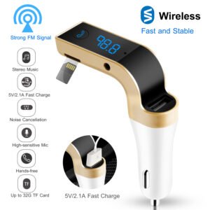 Car Wireless FM Transmitter USB Charger Hands-free Call MP3 Player TF Card Reading Aux-in LCD Display - Image 11