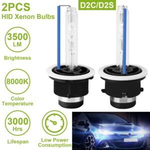 2PCS D2C/D2S HID Xenon Light Bulbs 35W 8000K 3500LM Headlight Replacement Bulbs - Image 4