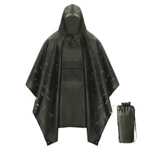 Unisex Hooded Rain Poncho With Pocket For Adult 3-in-1 Waterproof Poncho Raincoat With Hood Sleeve Brim Lightweight Portable Rain Poncho For Hiking Ca - Image 3