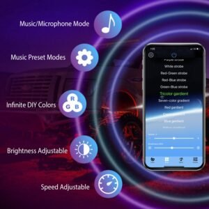 8 Pods RGB LED Rock Lights?DC12V Car Neon Light Kit IP68 Waterproof Underglow Lights with Double Remote Controls Wireless APP Control?for Jeep Truck U - Image 7