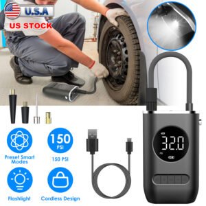 Car Tire Inflator Pump Portable Car Air Compressor Wireless Electric Air Pump 150 PSI with LED Light - Image 4