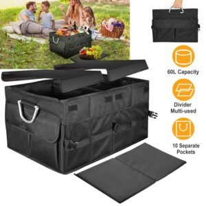 Car Trunk Organizer Collapsible Multi-Compartments Storage Cargo Box/ Cover Nonslip Bottom - Image 8