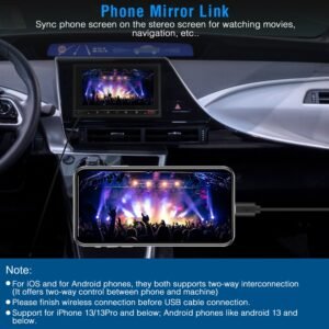 7In Universal Wireless Car MP5 Player 1080P Video Player Stereo Audio FM Radio Aux/USB Input with Rear View Camera Remote Control - Image 8