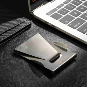 Slim Clip Double Sided Money Clip Credit Card Holder Wallet Stainless Steel - Image 11